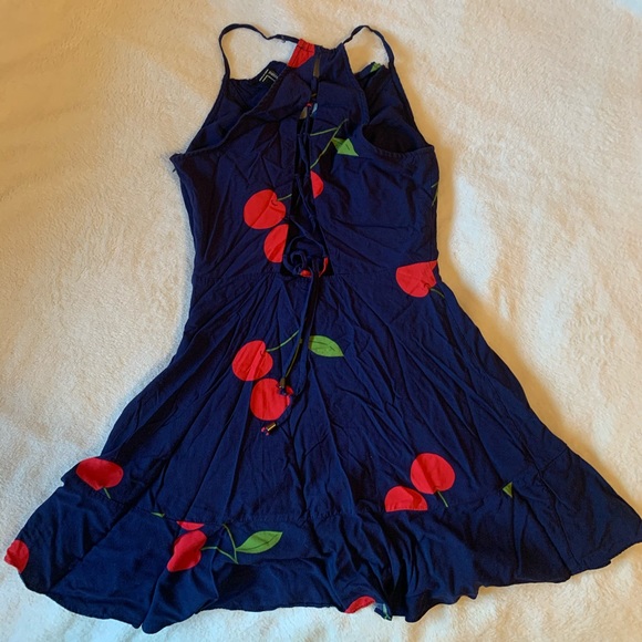 Dark blue cherry forever 21 sundress - Picture 3 of 4